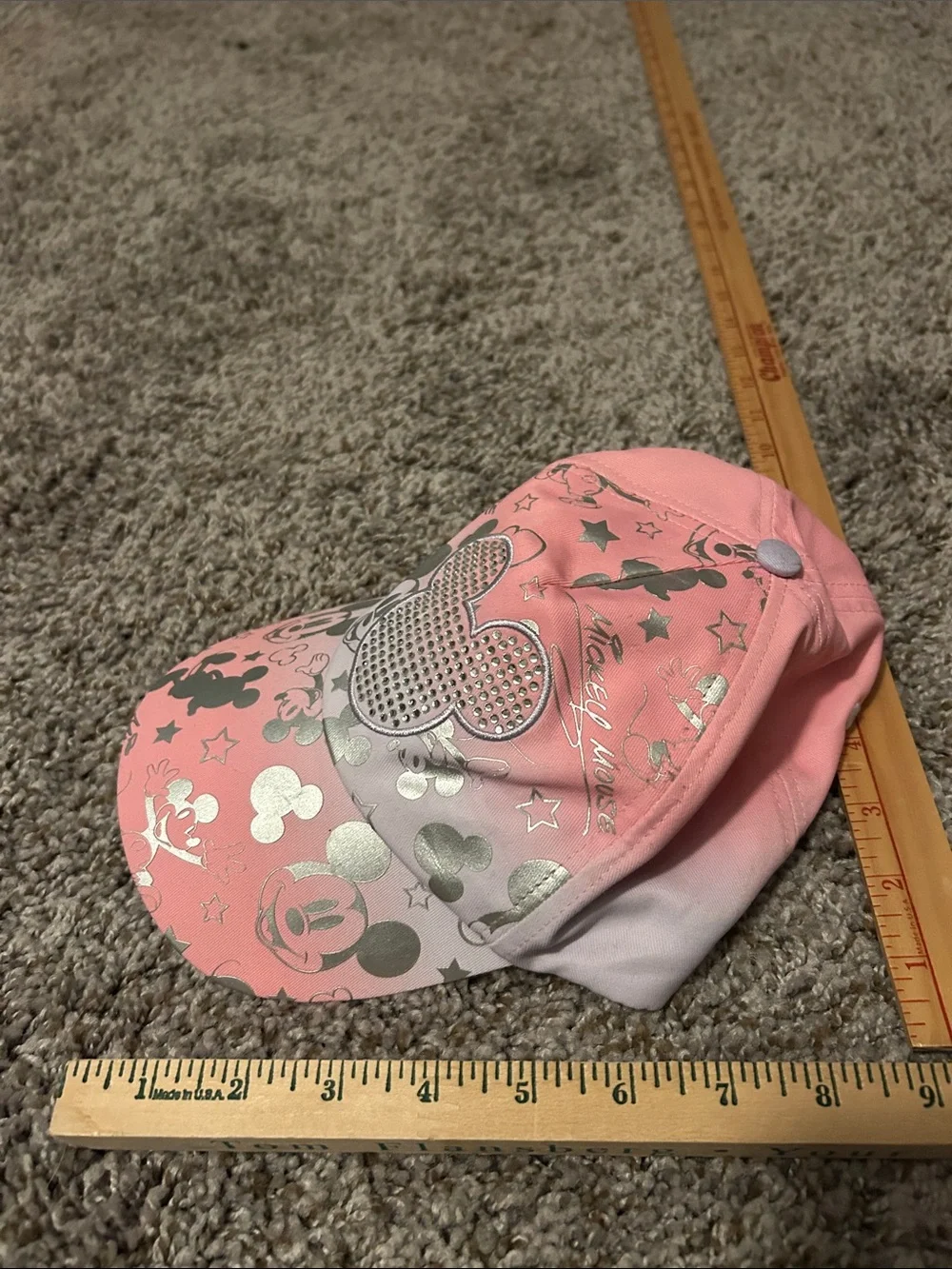Disney Pink and Silver Mickey Mouse Bling Baseball Cap